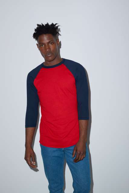 aabb453-5.jpg UNISEX POLY-COTTON 3/4 UJJÚ RAGLAN PÓLÓ - Image 1
