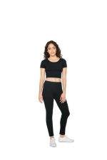 NŐI PAMUT SPANDEX JERSEY RÖVID UJJÚ RÖVID FAZONÚ TOP - Image 5