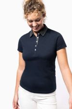 LADIES' TWO-TONE JERSEY POLO SHIRT - Image 3