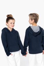 UNISEX KIDS CONTRAST PATTERNED HOODED SWEATSHIRT - Image 3