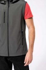 UNISEX 3-LAYER SOFTSHELL HOODED JACKET WITH REMOVABLE SLEEVES - Image 2