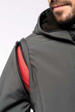 UNISEX 3-LAYER SOFTSHELL HOODED JACKET WITH REMOVABLE SLEEVES - Image 8