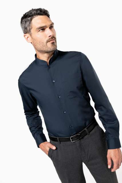 ka515-1.jpg MEN'S LONG-SLEEVED MANDARIN COLLAR SHIRT - Image 1