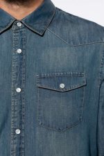 MEN'S LONG-SLEEVED DENIM SHIRT - Image 3