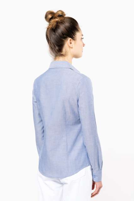 ka534-10.jpg LADIES' LONG-SLEEVED OXFORD SHIRT - Image 1