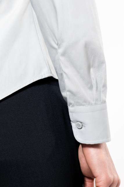 ka542-10.jpg LADIES' LONG-SLEEVED COTTON POPLIN SHIRT - Image 1