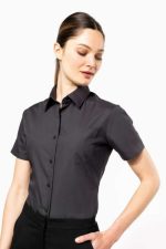 LADIES' SHORT-SLEEVED COTTON POPLIN SHIRT-KA544 - Image 7