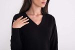 LADIES’ V-NECK FINE GAUGE COTTON PULLOVER - Image 4