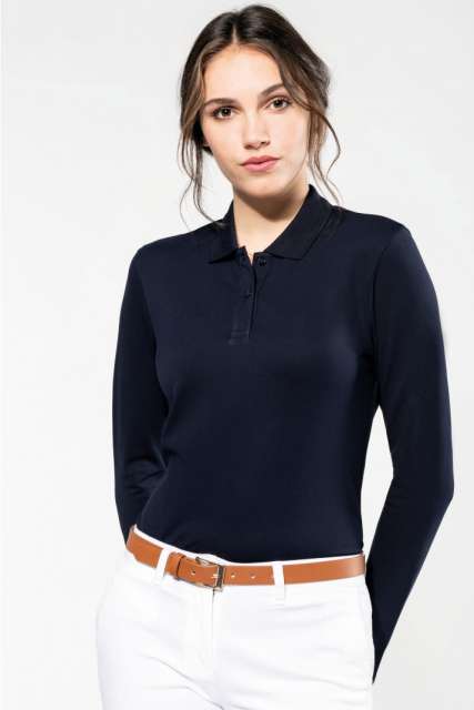 pk203-1.jpg LADIES' LONG-SLEEVED SUPIMA® POLO SHIRT - Image 1