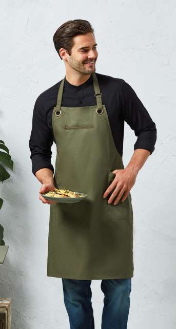 pr121-1.jpg ‘BARLEY’ CONTRAST STITCH SUSTAINABLE BIB APRON - Image 1