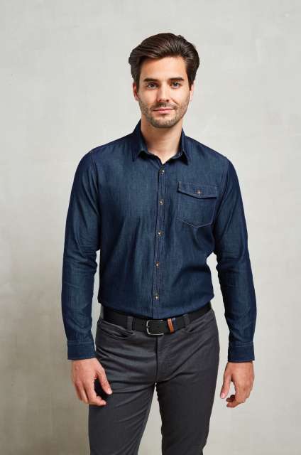 pr222-3.jpg MEN’S JEANS STITCH DENIM SHIRT - Image 1