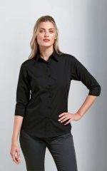 WOMEN'S POPLIN 3/4 SLEEVE BLOUSE