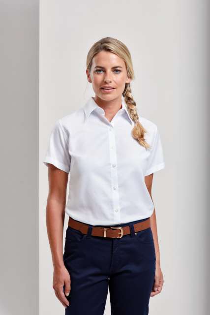 pr336-2.jpg WOMEN'S SHORT SLEEVE SIGNATURE OXFORD BLOUSE - Image 1